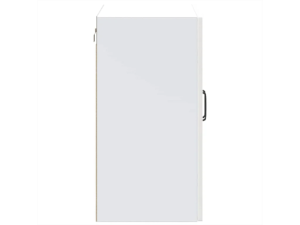 Armoire murale de cuisine avec porte vitrée "Kalmar" Bois d'ingénierie blanc brillant