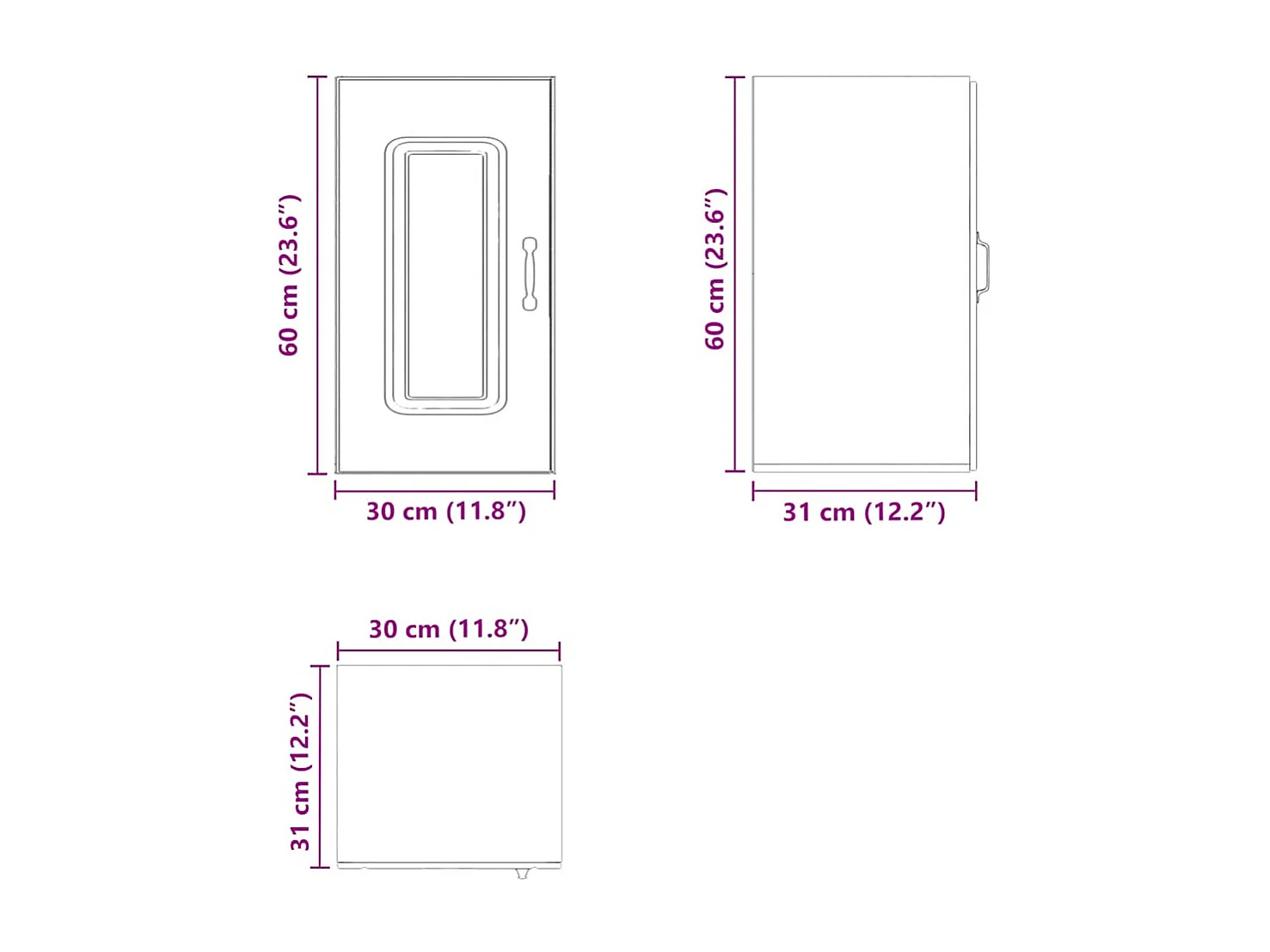 Pensile da Cucina Kalmar Rovere Fumo in Legno Multistrato