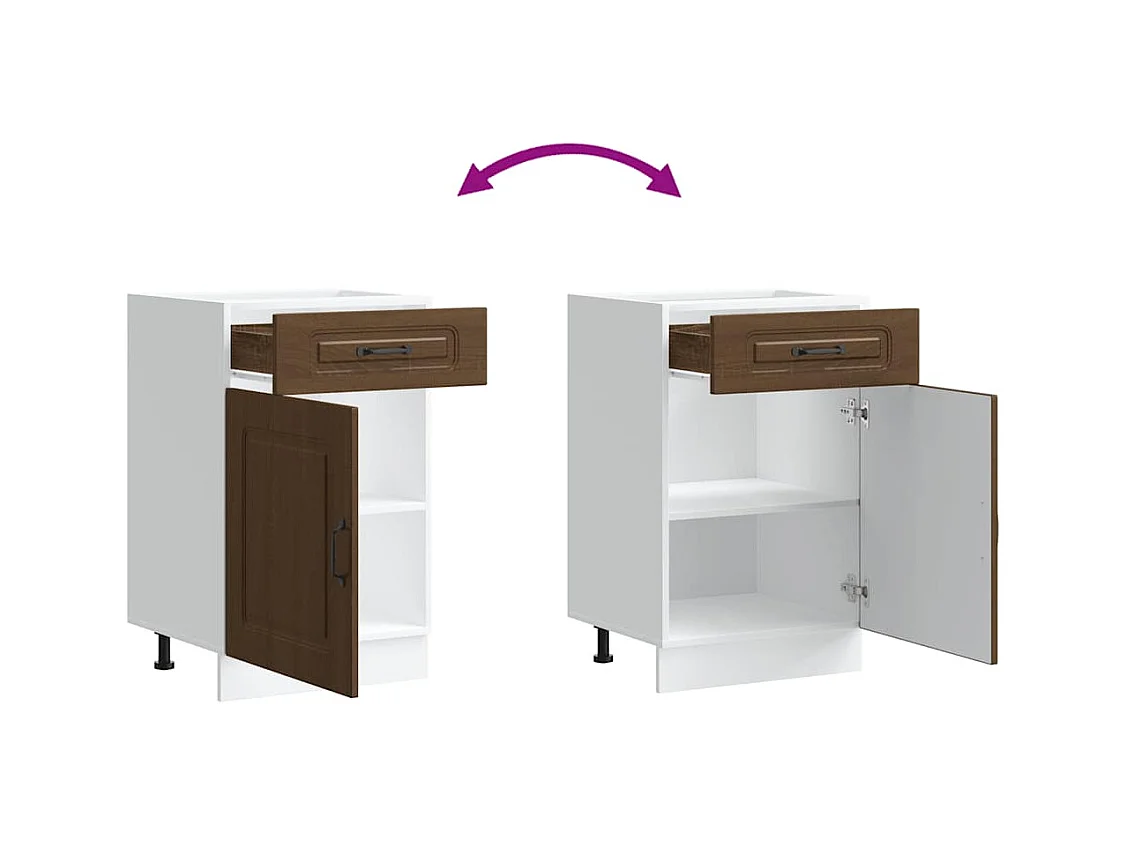 Armoire de cuisine Kalmar chêne marron bois d'ingénierie