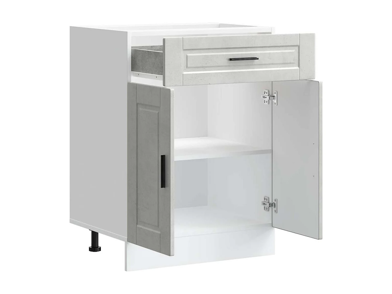 Armoire de cuisine Porto gris béton bois d'ingénierie