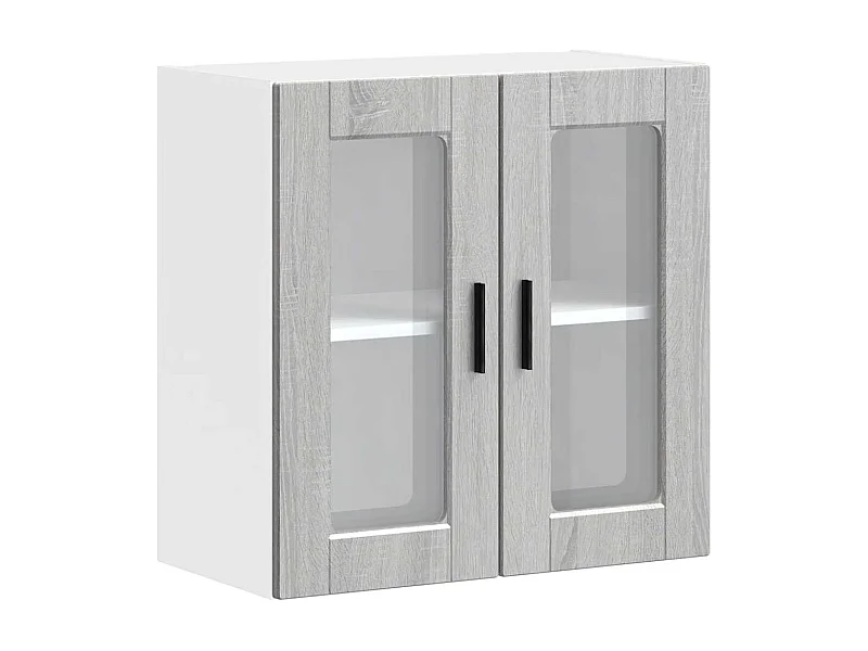 Armoire murale de cuisine avec porte en verre Porto sonoma gris