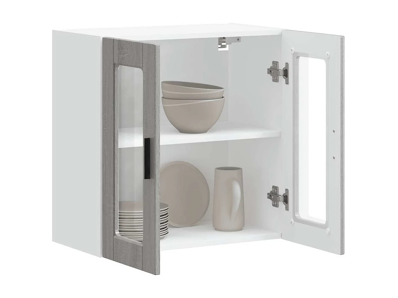 Armoire murale de cuisine avec porte en verre Porto sonoma gris