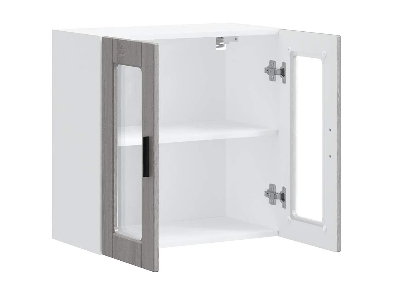 Armoire murale de cuisine avec porte en verre Porto sonoma gris