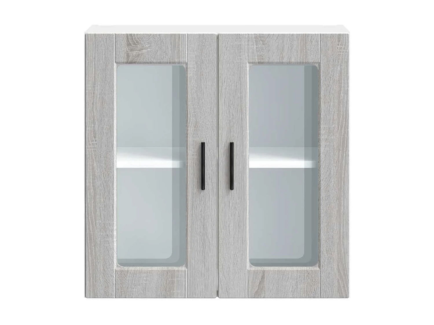 Armoire murale de cuisine avec porte en verre Porto sonoma gris