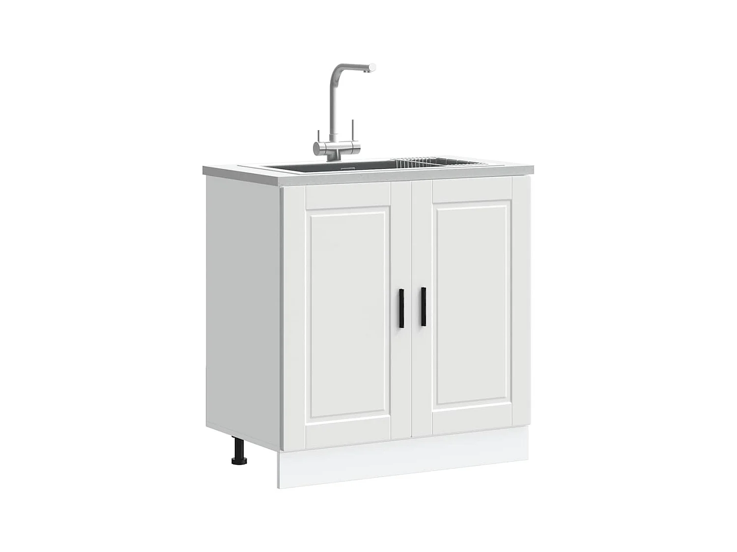 Meuble bas pour évier Porto blanc 80x46x81,5 cm bois ingénierie