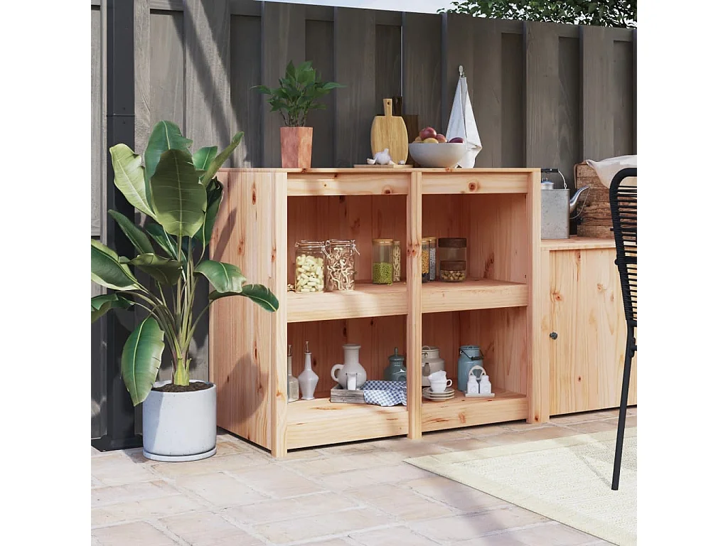 Armoire de cuisine d'extérieur MEPPEL 106x55x92 cm bois de pin massif