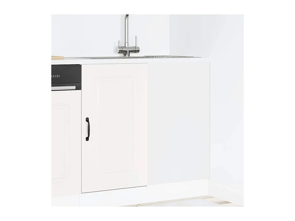 Armoire de cuisine Kalmar blanc bois d'ingénierie