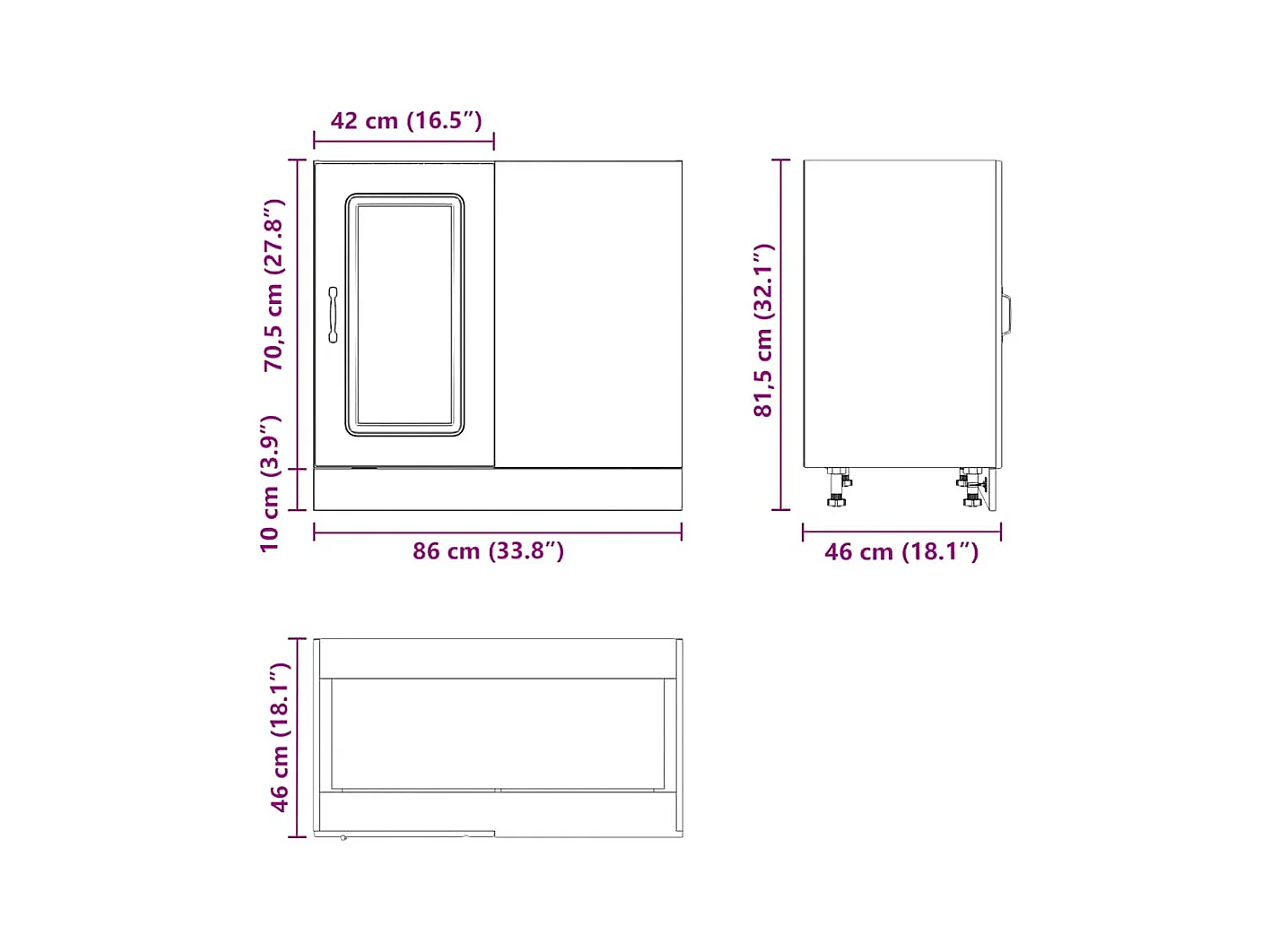 Armoire de cuisine Kalmar blanc bois d'ingénierie