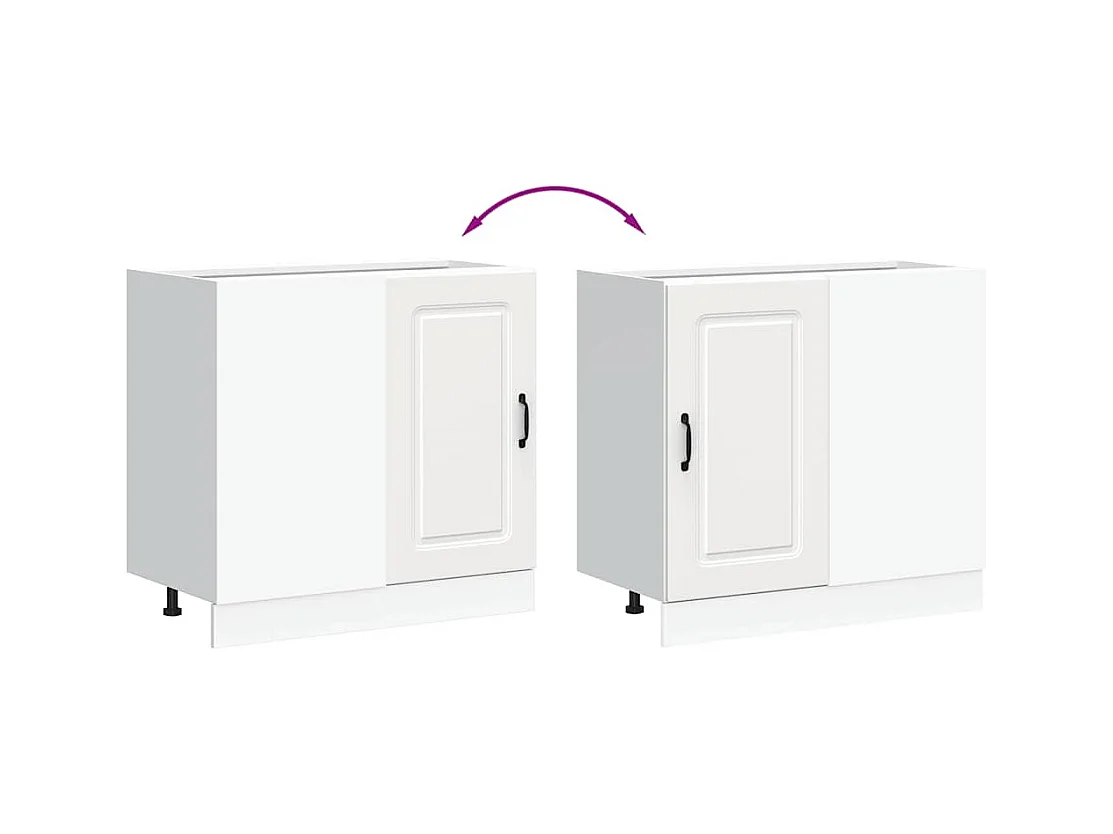 Armoire de cuisine Kalmar blanc bois d'ingénierie