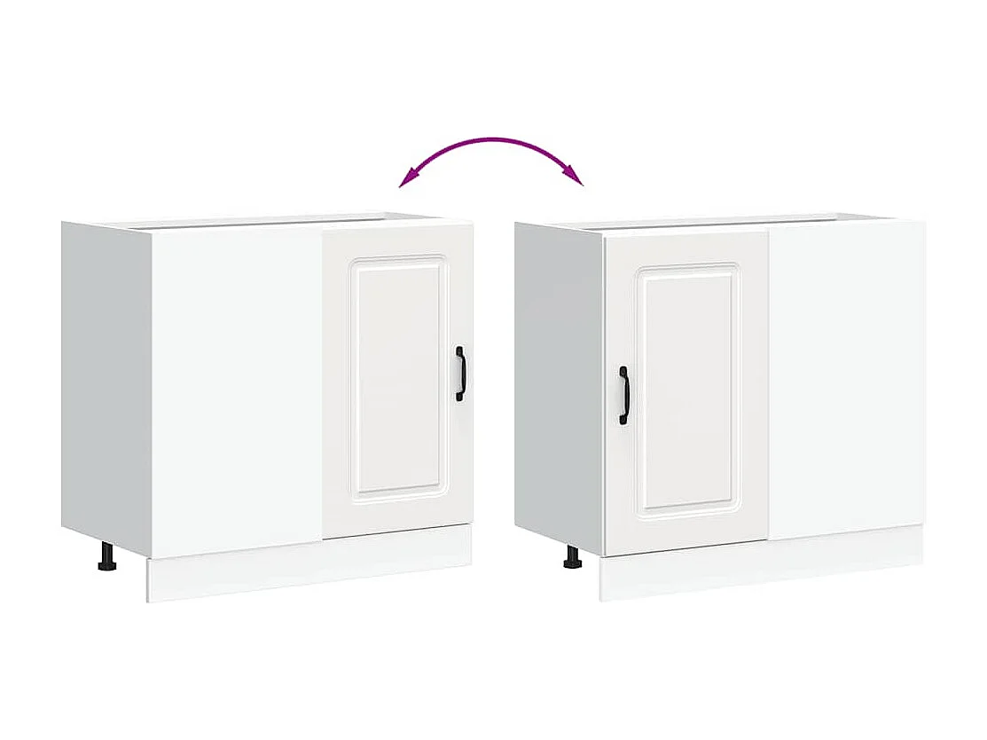 Armoire de cuisine Kalmar blanc bois d'ingénierie