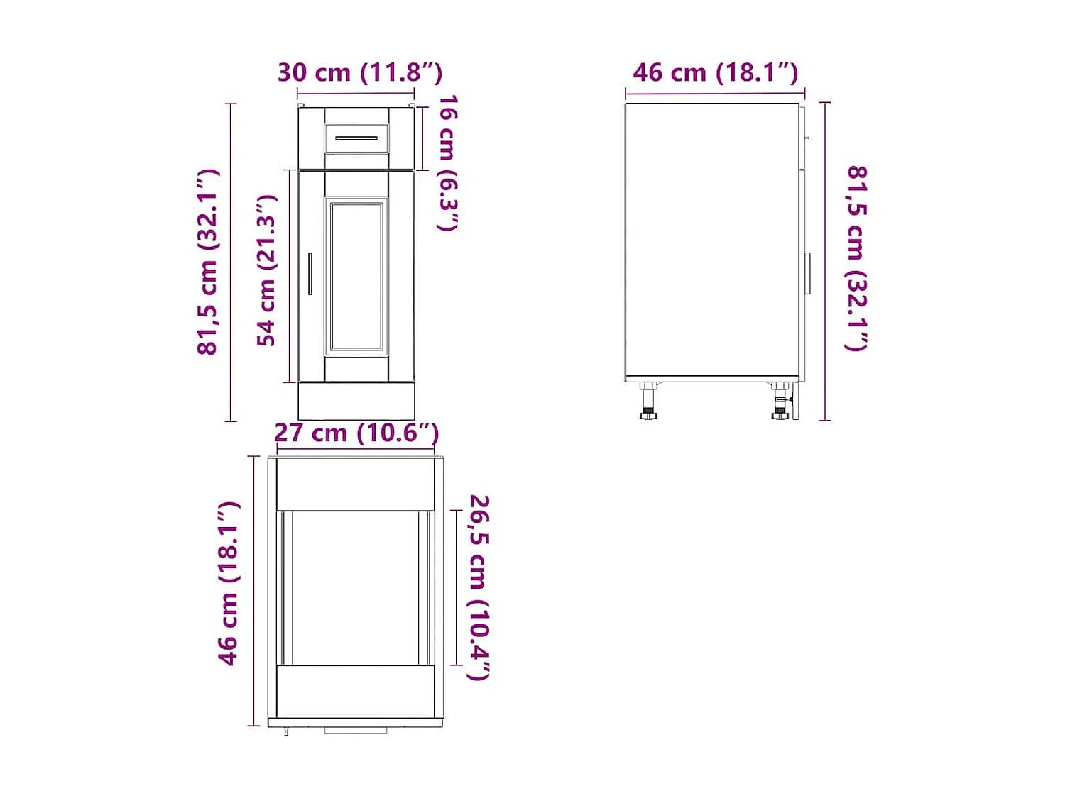 Mueble bajo de cocina porto roble sonoma madera reconstituida