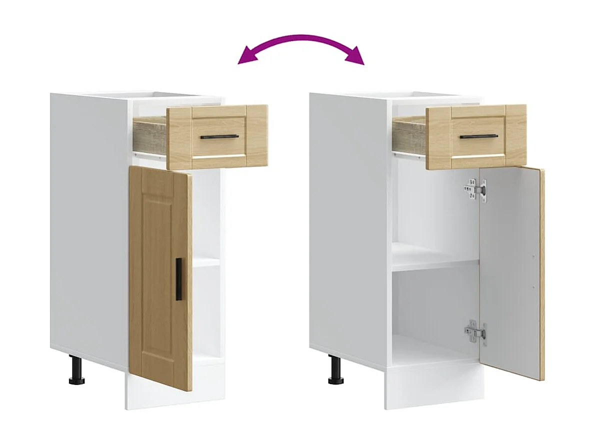 Mueble bajo de cocina porto roble sonoma madera reconstituida