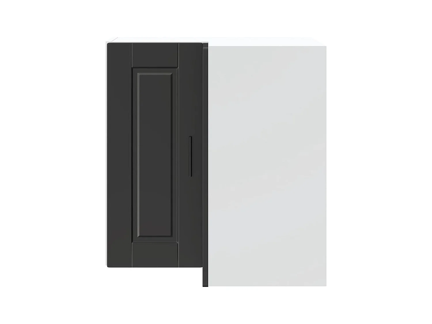 Armoire d'angle murale de cuisine Porto noir bois d'ingénierie
