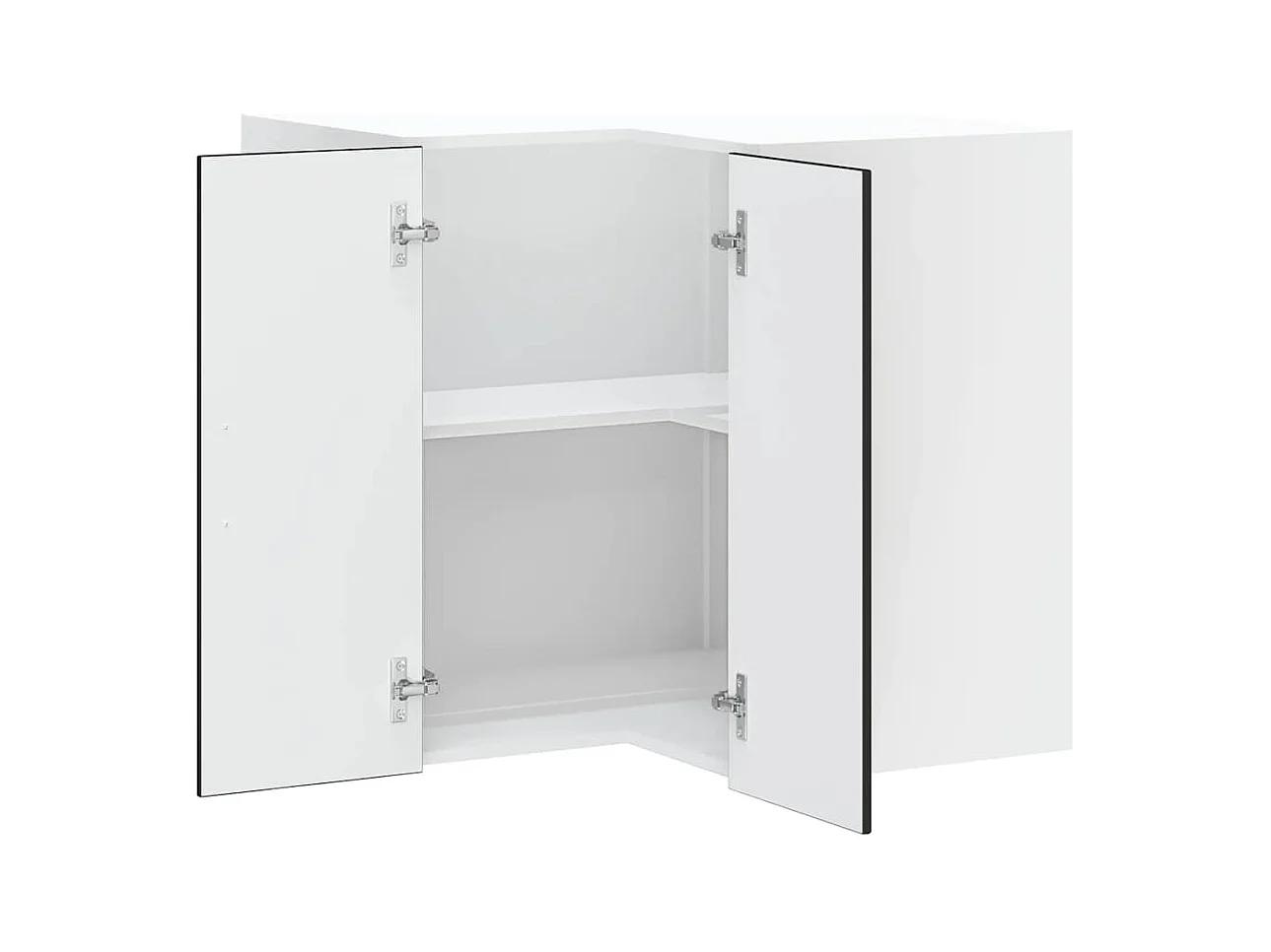 Armoire d'angle murale de cuisine Porto noir bois d'ingénierie