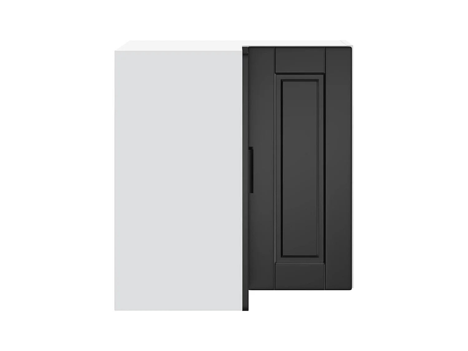 Armoire d'angle murale de cuisine Porto noir bois d'ingénierie