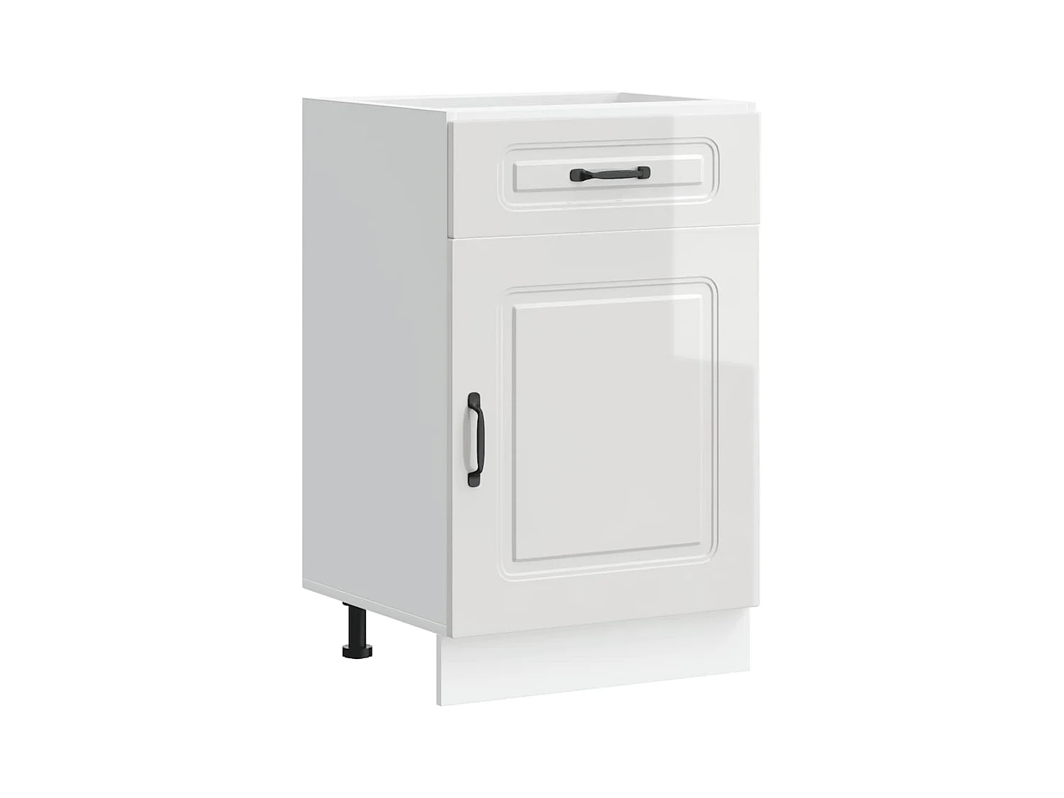 Armoire de cuisine Kalmar blanc brillant bois ingénierie