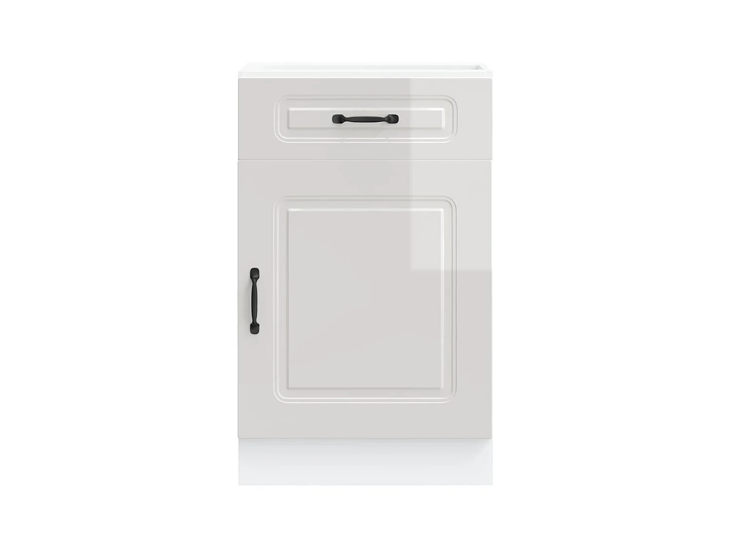 Armoire de cuisine Kalmar blanc brillant bois ingénierie