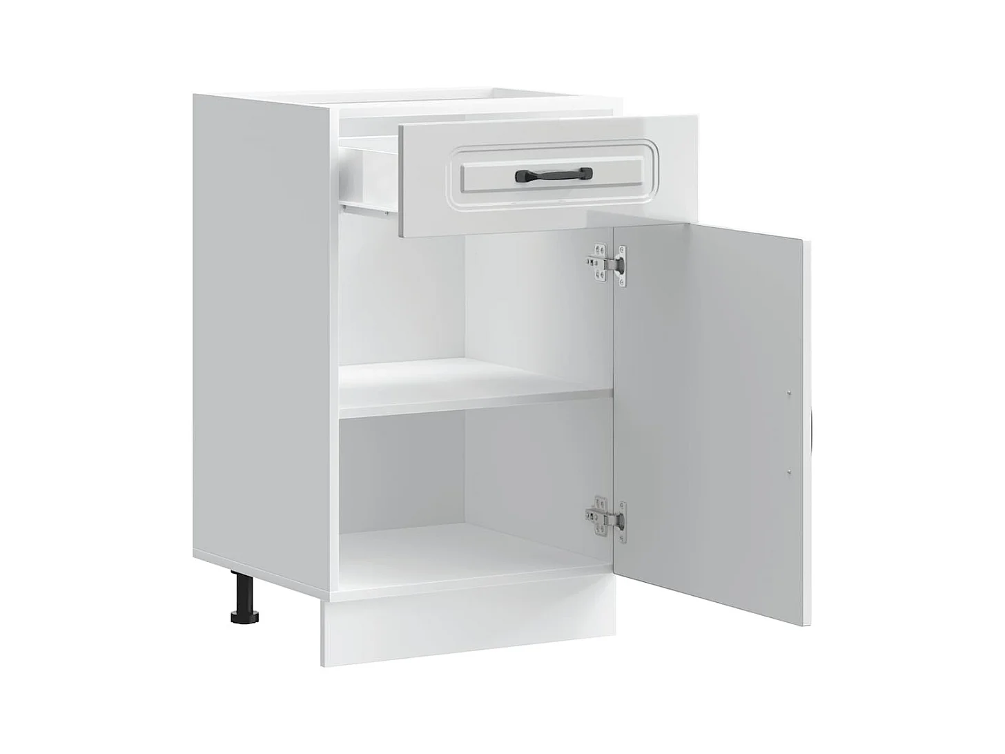 Armoire de cuisine Kalmar blanc brillant bois ingénierie