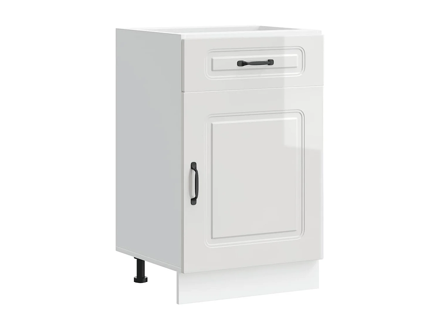 Armoire de cuisine Kalmar blanc brillant bois ingénierie