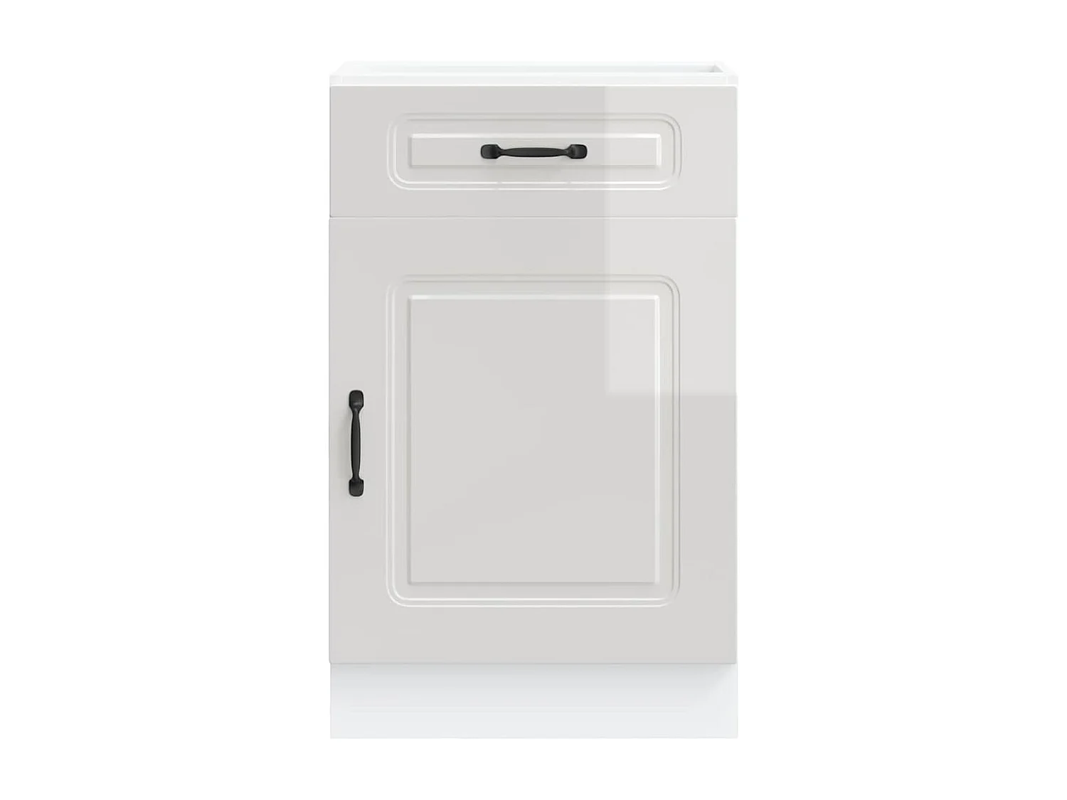 Armoire de cuisine Kalmar blanc brillant bois ingénierie