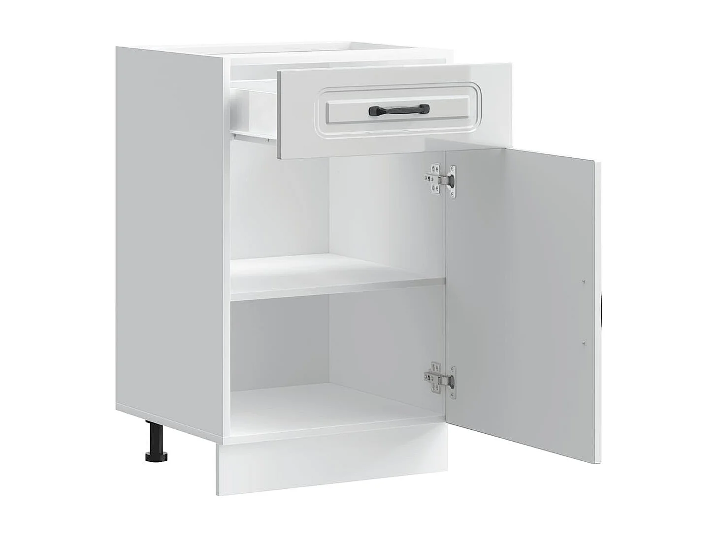 Armoire de cuisine Kalmar blanc brillant bois ingénierie