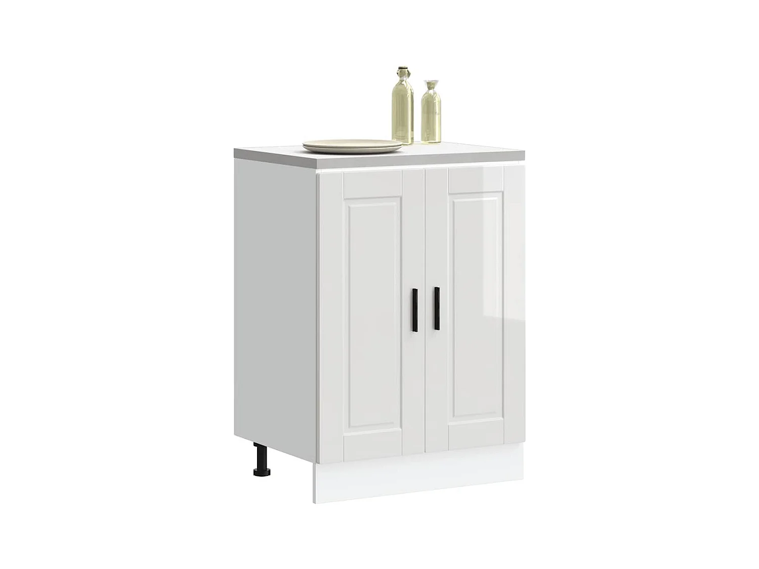 Armoire de cuisine Porto blanc brillant bois ingénierie