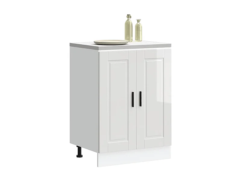 Armoire de cuisine Porto blanc brillant bois ingénierie