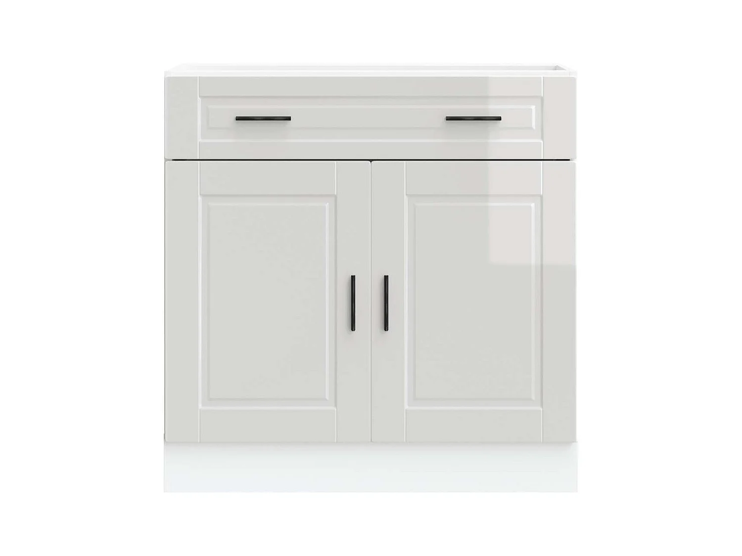 Armoire de cuisine Porto blanc brillant bois ingénierie