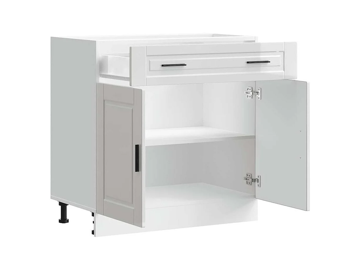 Armoire de cuisine Porto blanc brillant bois ingénierie