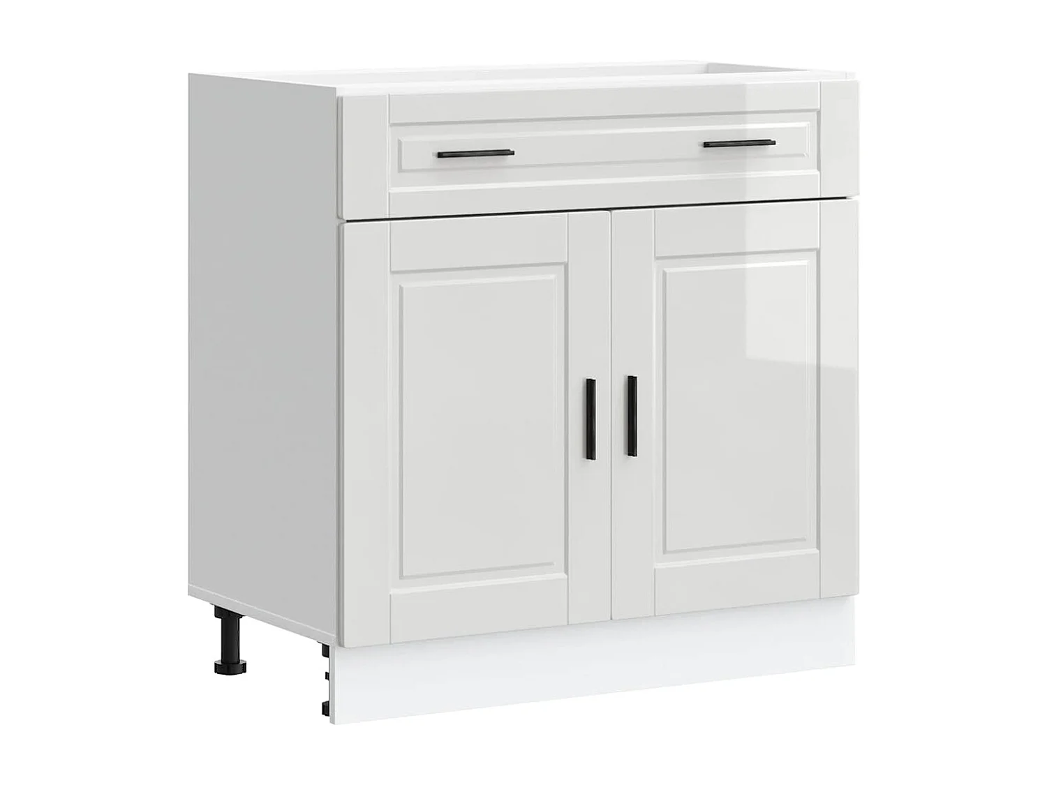 Armoire de cuisine Porto blanc brillant bois ingénierie