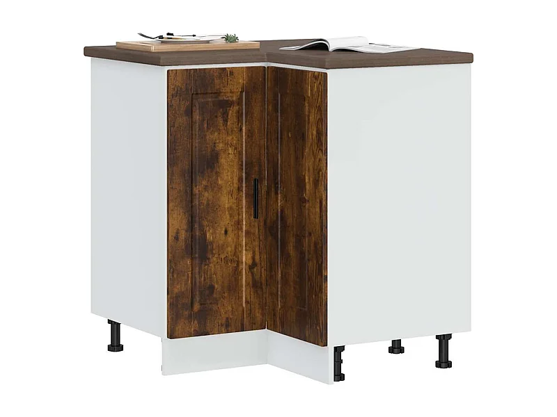 Base ad Angolo Cucina Porto Rovere Fumo in Legno Multistrato