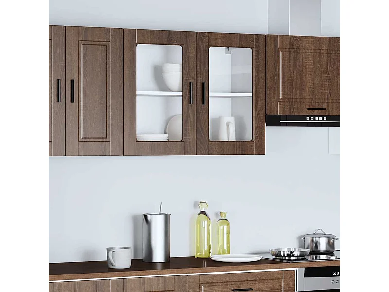 Pensile da Cucina con Porta in Vetro Porto Rovere Marrone