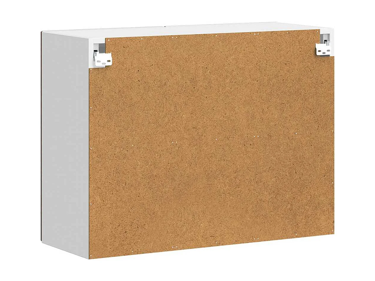 Armoire murale de cuisine et porte en verre Porto chêne marron