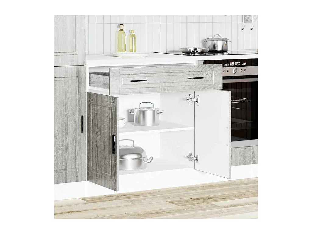 Armoire de cuisine Porto sonoma gris bois d'ingénierie