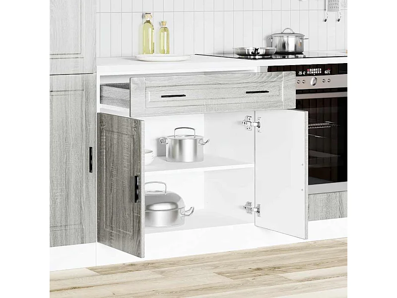 Armoire de cuisine Porto sonoma gris bois d'ingénierie