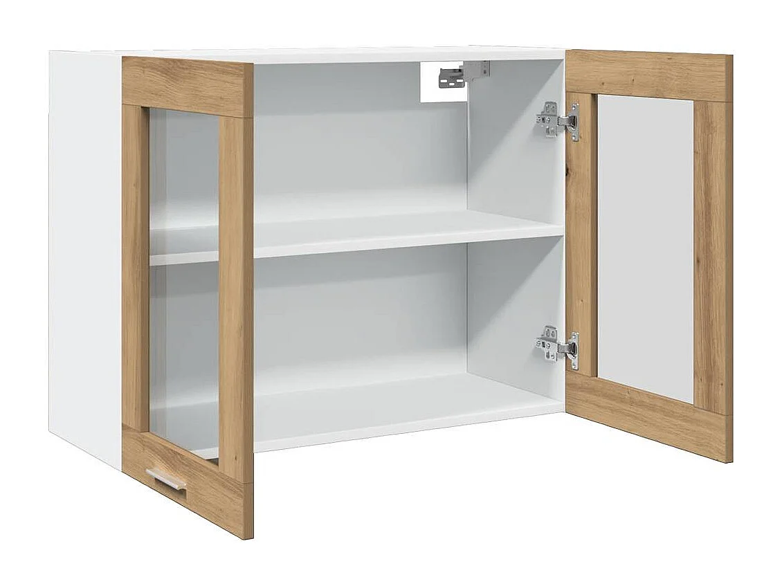Vitrine suspendue "Lyon" Chêne artisanal 80 x 31 x 60 cm Bois d'ingénierie