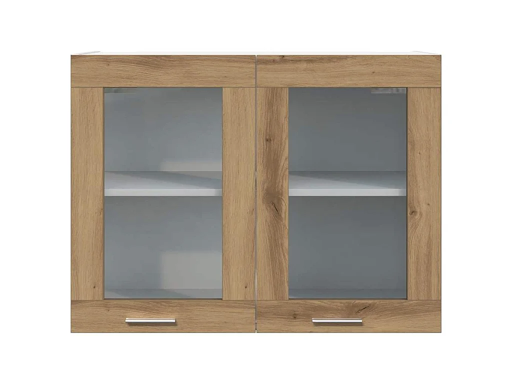 Vitrine suspendue "Lyon" Chêne artisanal 80 x 31 x 60 cm Bois d'ingénierie