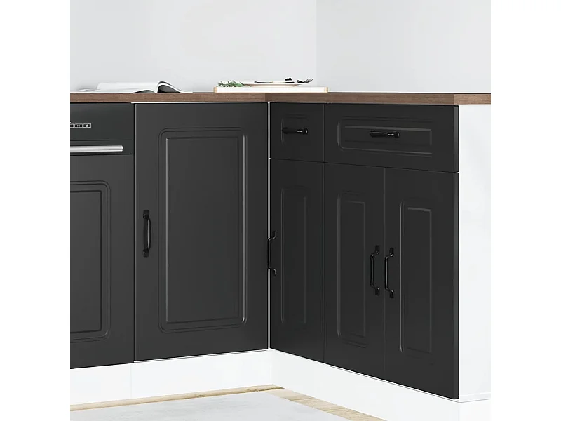 Keuken onderkast Kalmar bewerkt hout zwart