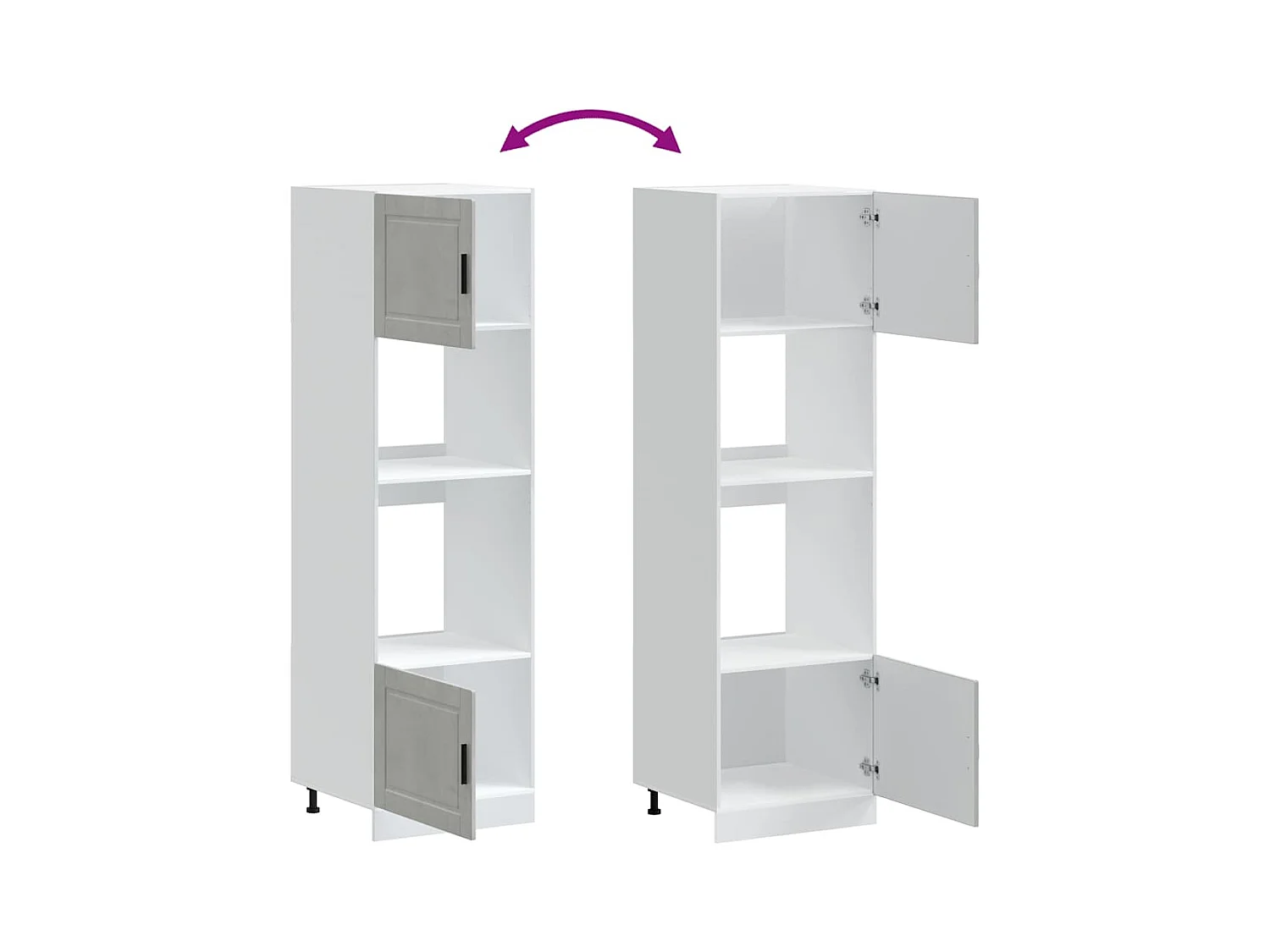 Armoires de four 2 pcs Porto gris béton bois d'ingénierie