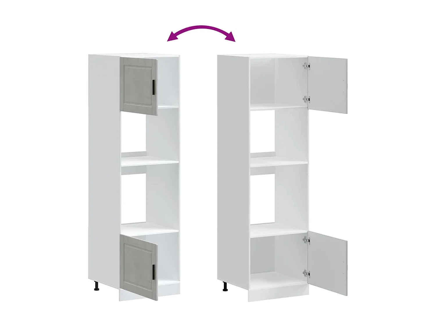 Armoires de four 2 pcs Porto gris béton bois d'ingénierie