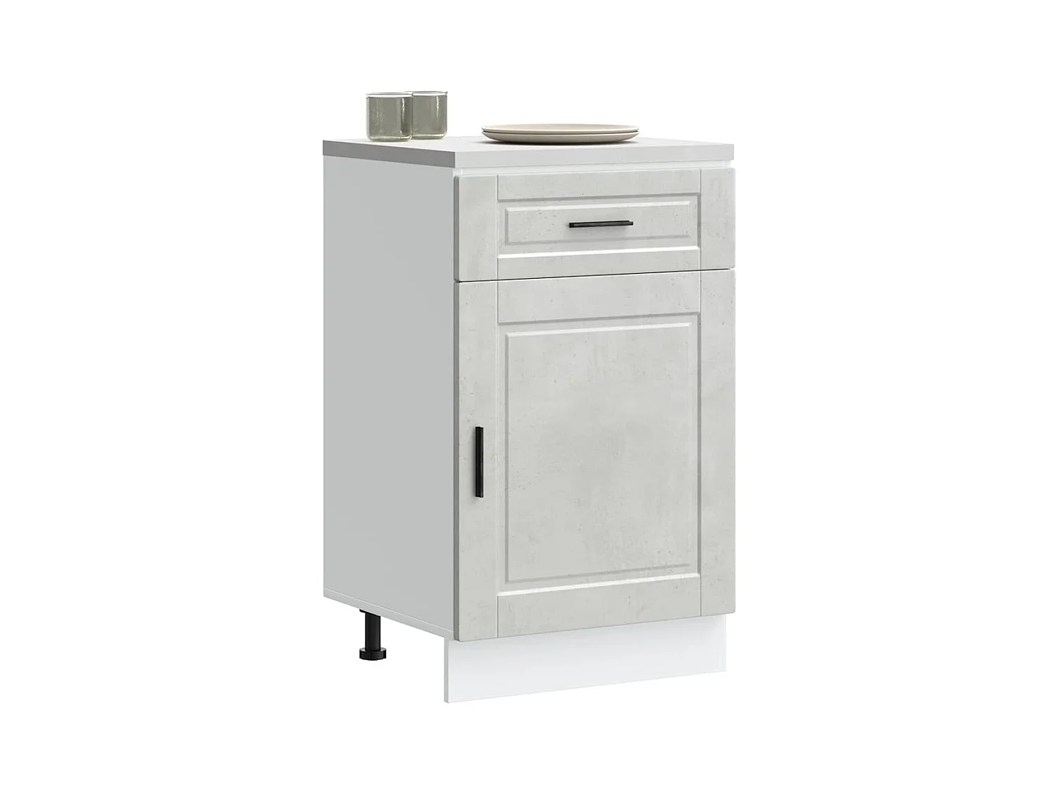 Armoire de cuisine Porto gris béton bois d'ingénierie