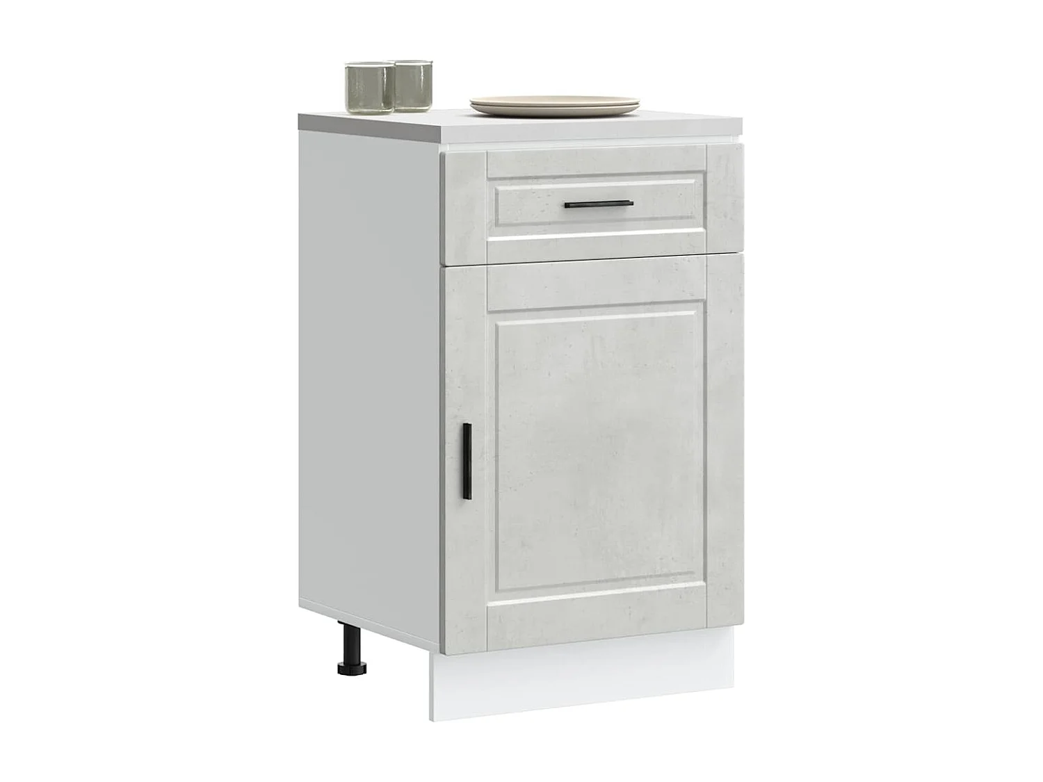 Armário base cozinha Porto derivados madeira cinzento cimento