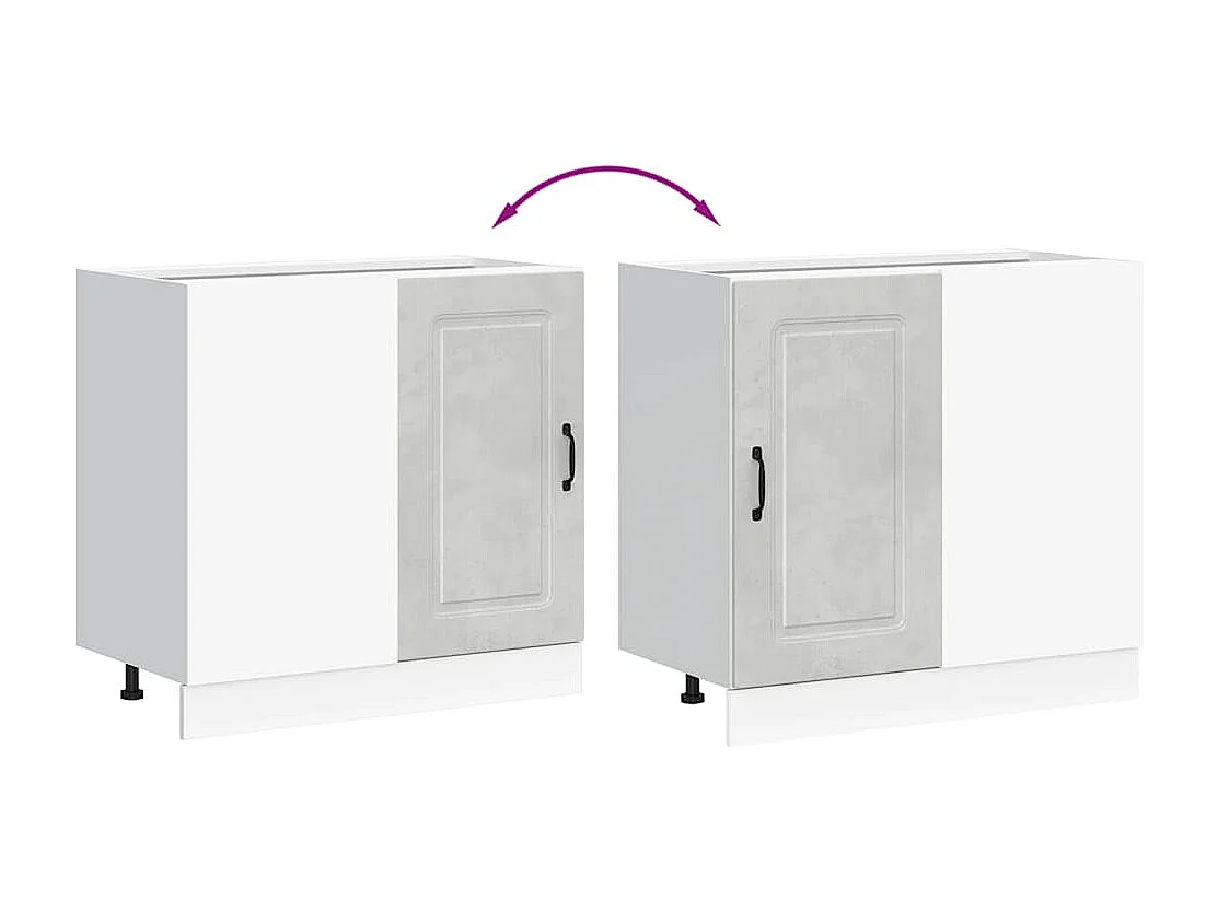 Armoire de cuisine Kalmar gris béton bois d'ingénierie