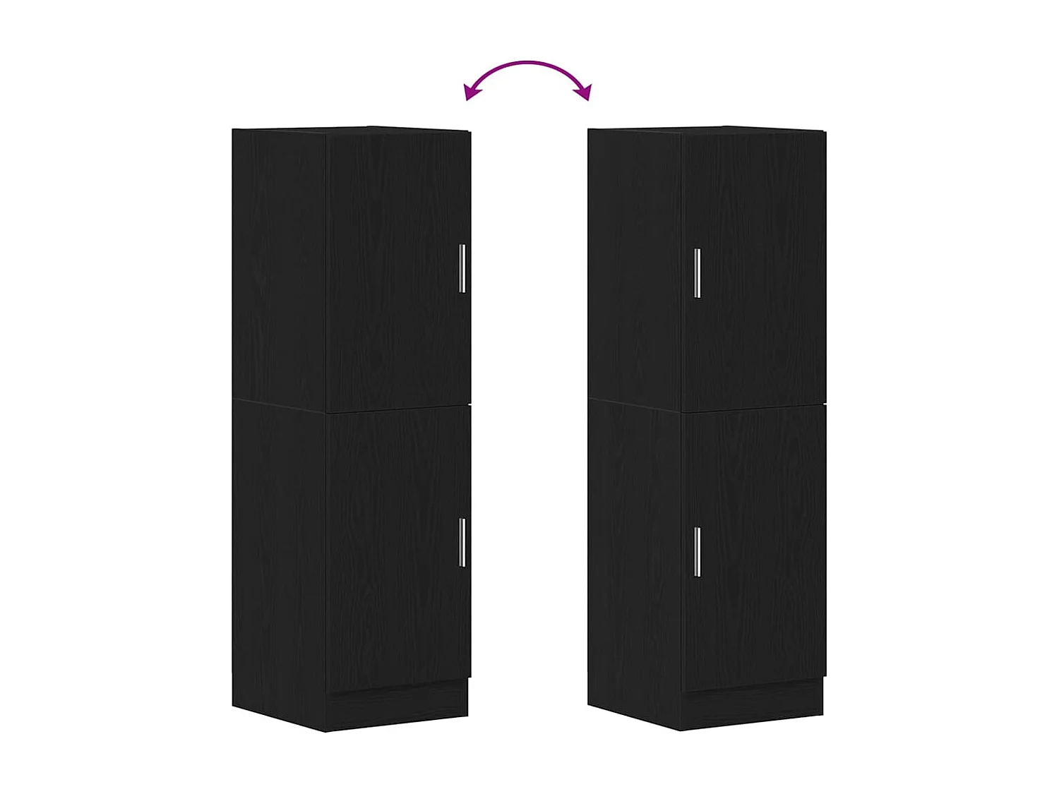 Armoire de cuisine noir 38x41,5x131,5 cm bois d'ingénierie