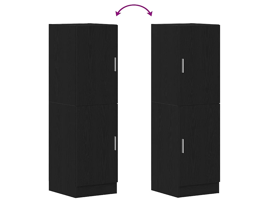 Armoire de cuisine noir 38x41,5x131,5 cm bois d'ingénierie