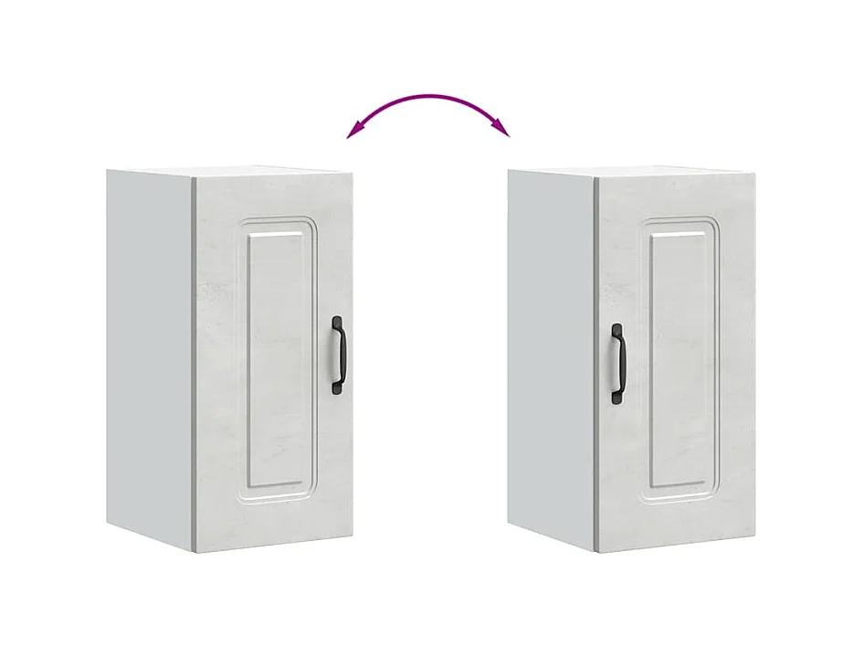 Armoire murale de cuisine Kalmar gris béton bois d'ingénierie