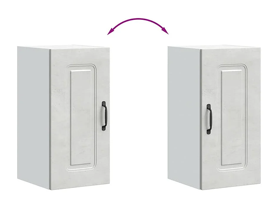 Armoire murale de cuisine Kalmar gris béton bois d'ingénierie