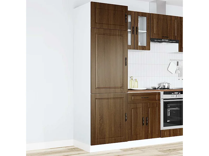 Keukenkast Porto bewerkt hout bruin eikenkleur