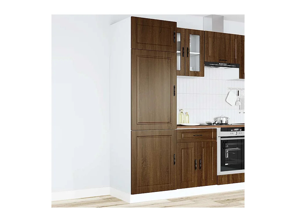 Keukenkast Porto bewerkt hout bruin eikenkleur