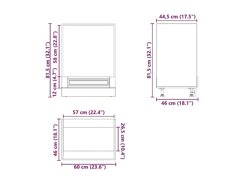 Armoire à four Porto sonoma gris bois d'ingénierie